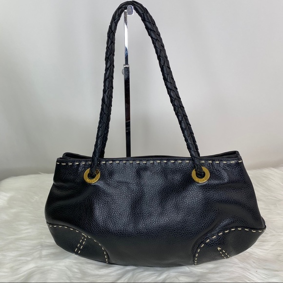 Desmo Black Leather Hobo Shoulder Bag - Picture 3 of 8